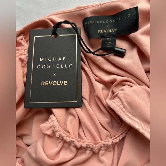 NWT Michael Costello x REVOLVE Kara Midi Dress in Light Mauve - Picture 6 of 10